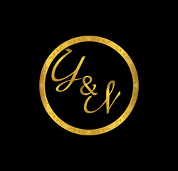 YN initial wedding in golden ring