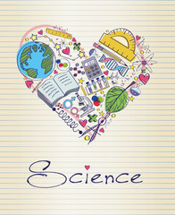 science in shape of heart 