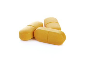 Medical pill tablet isolated on white background