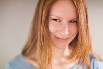 Fototapeta premium Smiling Redhead Woman