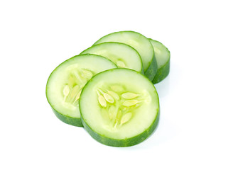 fresh cucumbers isolated on white background