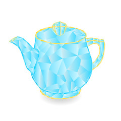 Teapot polygons part of porcelain vector illustration