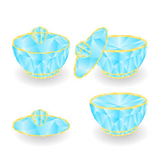 Sugar bowl polygons part of porcelain vector illustration