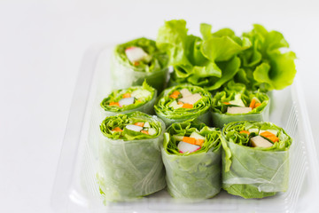 Vegetable salad rolls.