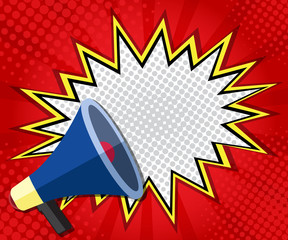 abstract boom blank speech bubble pop art, comic book on red  background © nakedcm