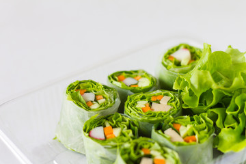 Vegetable salad rolls.