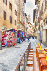 stalls in the alleys of Florence