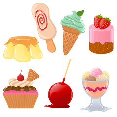 Set of cute vector desserts