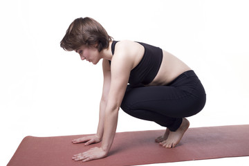 Fototapeta na wymiar sport yoga woman isolated