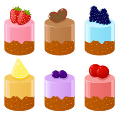 Set of six shortcakes