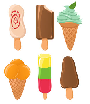 Set of ice creams