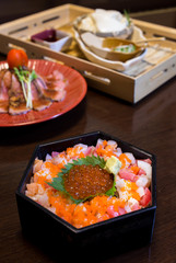 Igarashi's Sushi Japanese black bowl.