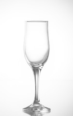 Isolated empty wineglass on a white background.