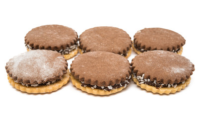 Sandwich cookies with chocolate