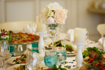The banquet table in restaurant