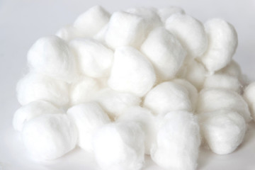 Fototapeta na wymiar Group of cotton balls on white background.