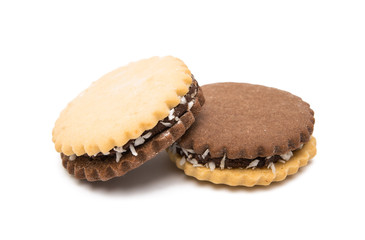 Sandwich cookies with chocolate