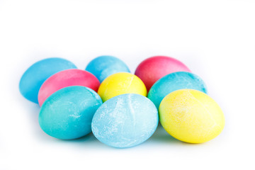 Easter eggs isolated on white background.