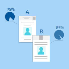 A-B comparison. Split testing. Concept computer vector illustrat
