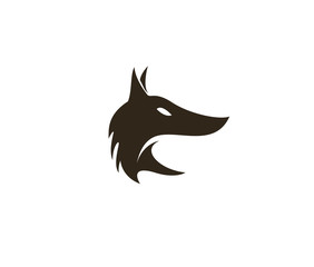 fox head in profile. Styling,  Fox logo.