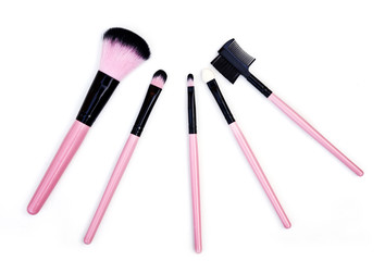 Obraz premium Some different kind of make-up brushes isolated on white