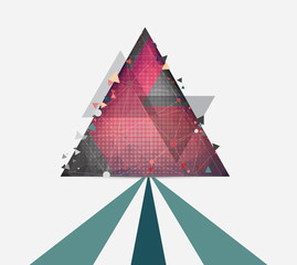 Vector abstract background with triangle and line