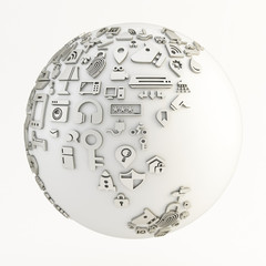 Globe on transparent backgound
