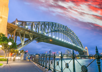 Sydney Harbour Bridge, Sydney, Australia at night