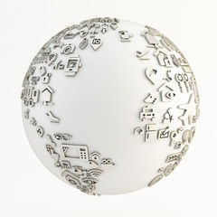 Globe on white background