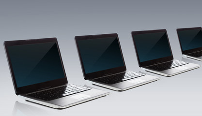 laptop computers with blank black screen