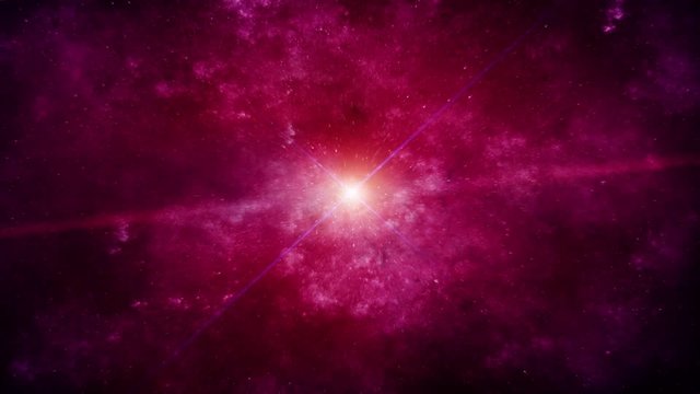 Flickering Supernova with violet nebula on background