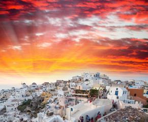 Sunset colors of Santorini, Greece