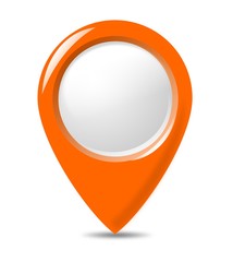 Pointer button isolated on white background.