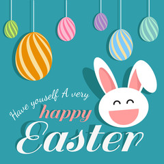 happy easter day for card design (rabbit and egg)