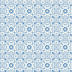 Retro Floor Tiles patern. Dutch tiles vector illustration.