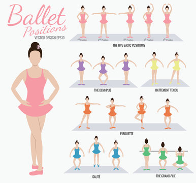 Ballet Dancers The Five Basic Ballet Positions Arms And Feet Poster ...