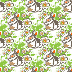 seamless easter rabbits