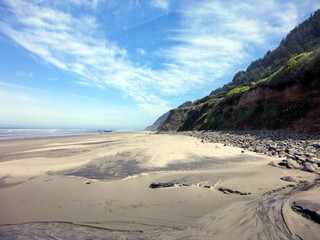 Scenic Oregon coast with Pacific ocean and rock formations
