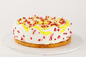 White glazed european cake