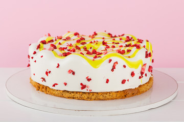 White glazed european cake