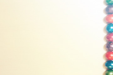 Easter eggs isolated on white wooden background