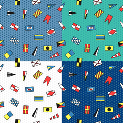 seamless vector pattern of maritime flags
