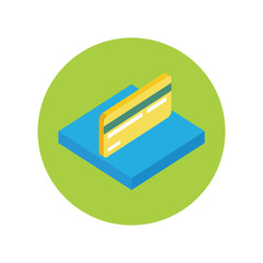 Credit Card Isometric Design Flat