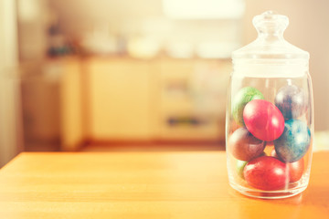 Easter eggs in cookie jar