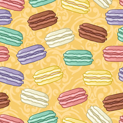 Seamless vector macaroons pattern