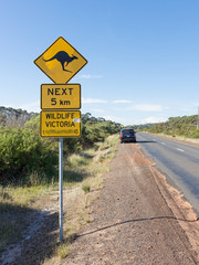 road sign with a kangaroo, Australia