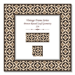 Vintage 3D frame 224 Brown Round Leaf Geometry