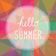 Hello summer on colorful background1