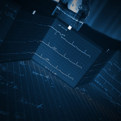 ECG in the doctor's office, negative background