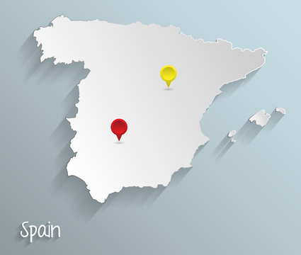 Spanien Karte Landkarte 3D Vektor Silhouette